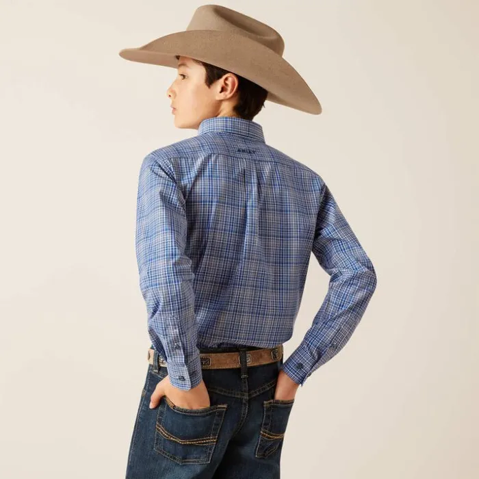 Button Down Shirts Kids Ariat Pro Series Pitt Classic Fit Shirt True Blue Button Down Shirts Kids Ariat Pro Series Pitt Classic Fit Shirt True Blue
