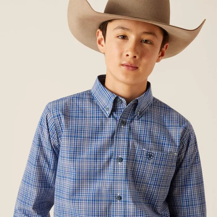 Button Down Shirts Kids Ariat Pro Series Pitt Classic Fit Shirt True Blue Button Down Shirts Kids Ariat Pro Series Pitt Classic Fit Shirt True Blue