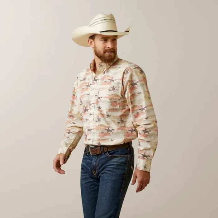 Button Down Shirts Men Ariat August Classic Fit Shirt Yellow