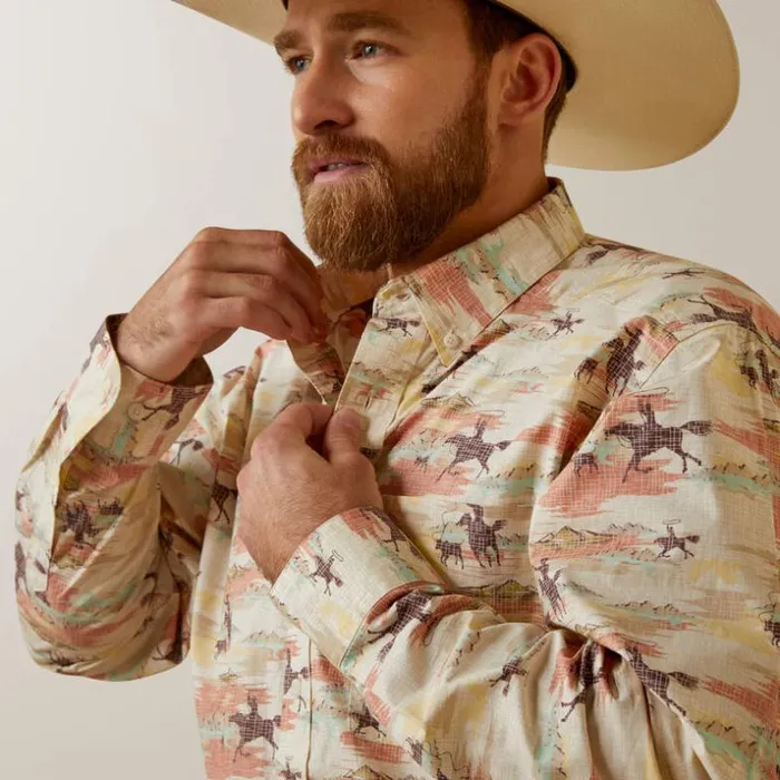 Button Down Shirts Men Ariat August Classic Fit Shirt Yellow