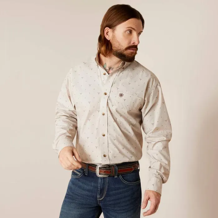 Button Down Shirts Men Ariat Beau Classic Fit Shirt Sandshell