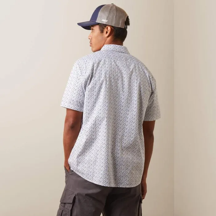 Button Down Shirts Men Ariat Floral Escape Stretch Modern Fit Shirt White