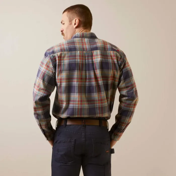 Button Down Shirts Men Ariat FR Kane Work Shirt Navy Plaid Button Down Shirts Men Ariat FR Kane Work Shirt Navy Plaid