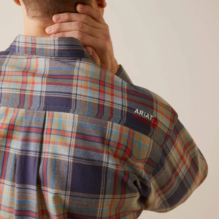 Button Down Shirts Men Ariat FR Kane Work Shirt Navy Plaid Button Down Shirts Men Ariat FR Kane Work Shirt Navy Plaid