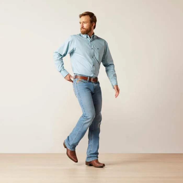Button Down Shirts Men Ariat Gio Fitted Shirt Sky Blue Button Down Shirts Men Ariat Gio Fitted Shirt Sky Blue
