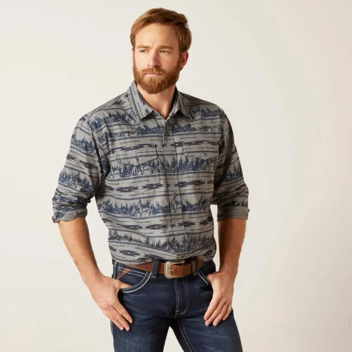 Button Down Shirts Men Ariat Harlow Retro Fit Shirt Indigo Coast