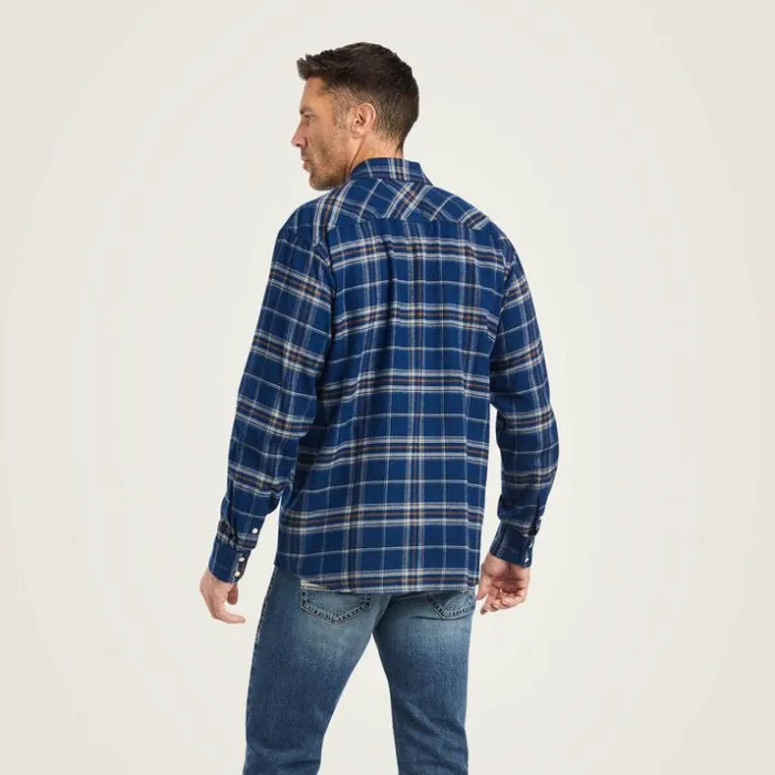 Button Down Shirts Men Ariat Holcombe Retro Fit Shirt Estate Blue