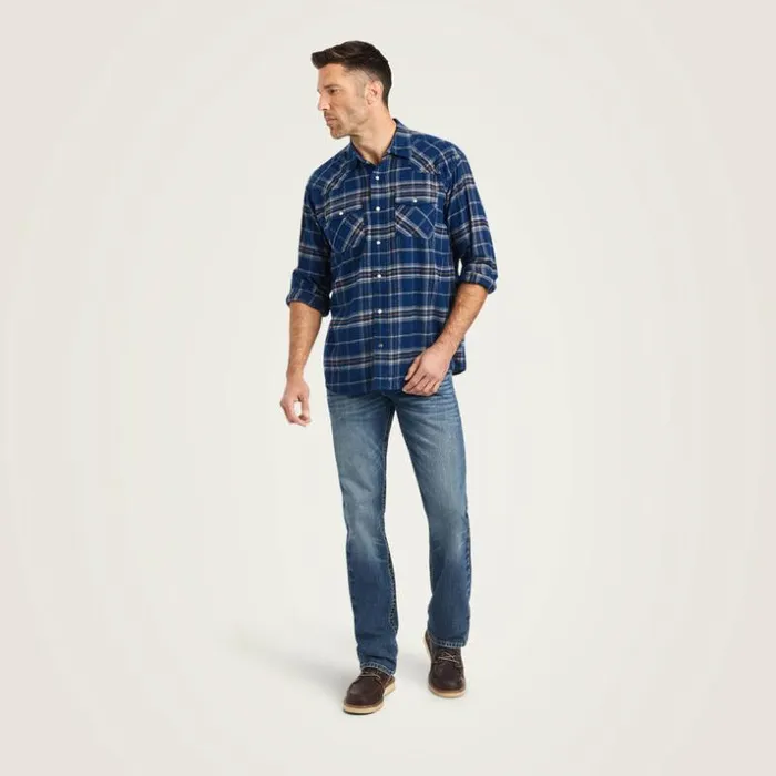 Button Down Shirts Men Ariat Holcombe Retro Fit Shirt Estate Blue