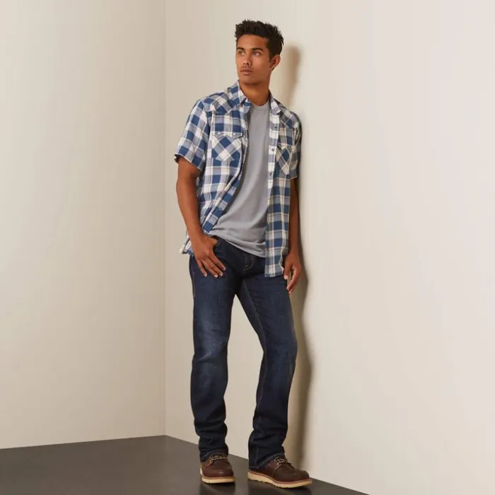 Button Down Shirts Men Ariat Hummer Retro Fit Shirt Cinder