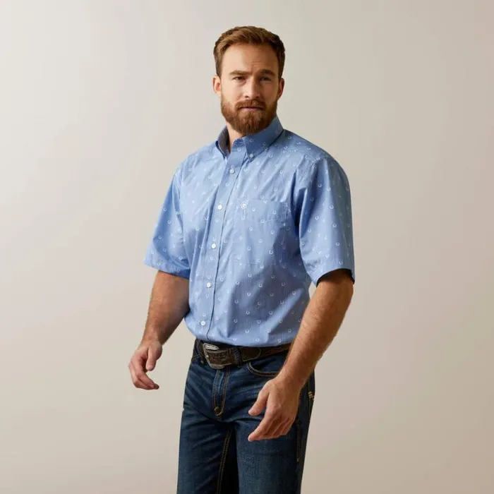 Button Down Shirts Men Ariat Javier Classic Fit Shirt Blue