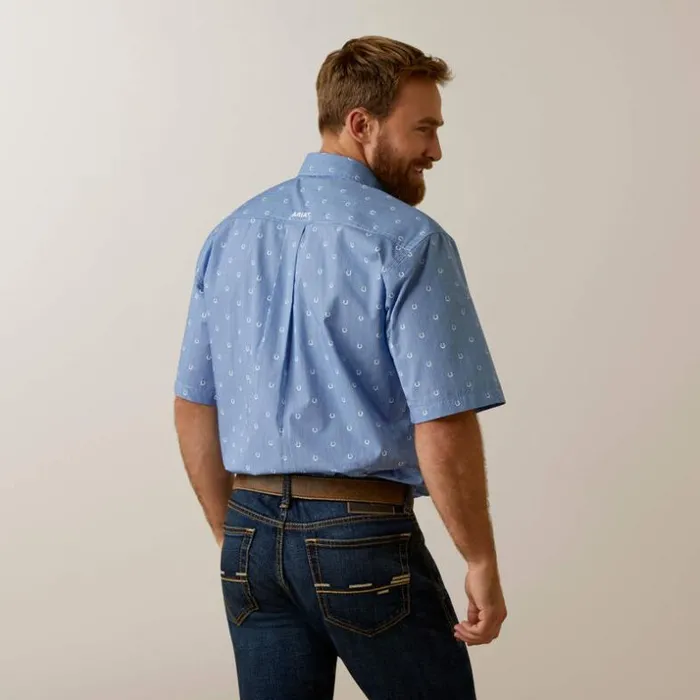Button Down Shirts Men Ariat Javier Classic Fit Shirt Blue