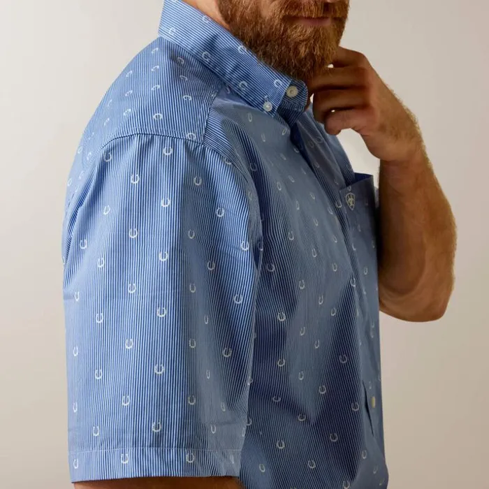 Button Down Shirts Men Ariat Javier Classic Fit Shirt Blue