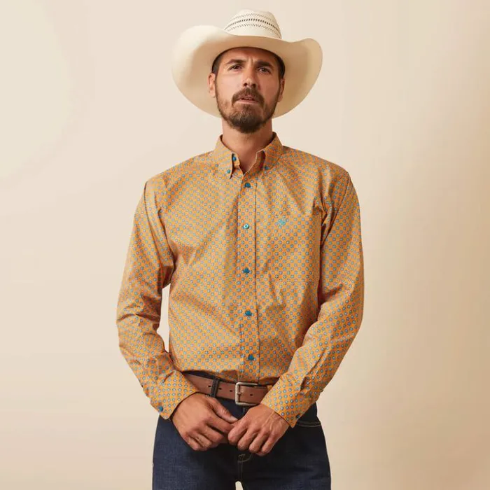Button Down Shirts Men Ariat Kilian Fitted Shirt Jasper Stone