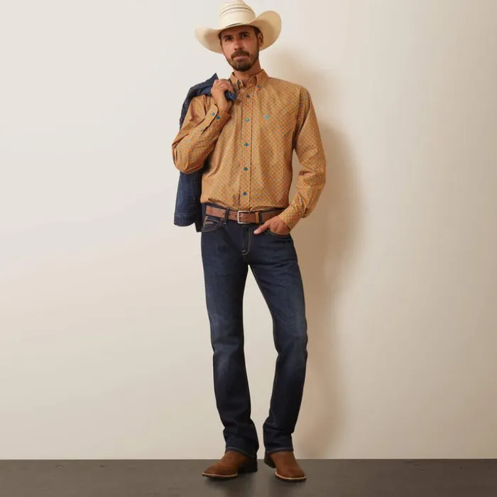 Button Down Shirts Men Ariat Kilian Fitted Shirt Jasper Stone Button Down Shirts Men Ariat Kilian Fitted Shirt Jasper Stone