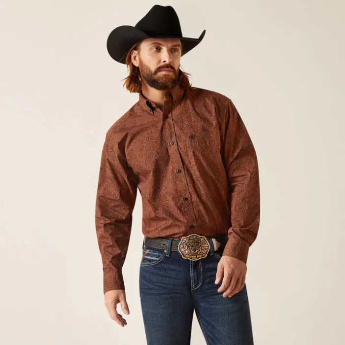 Button Down Shirts Men Ariat Nicky Classic Fit Shirt Frair Brown