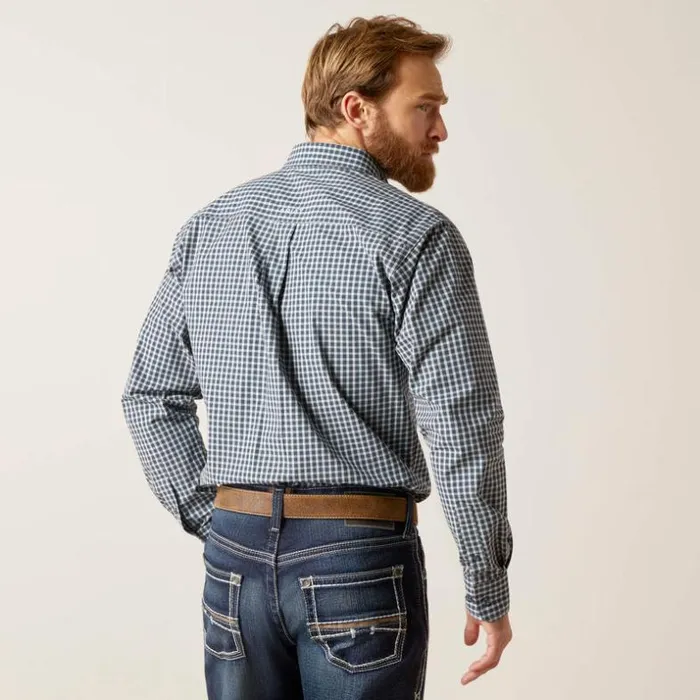 Button Down Shirts Men Ariat Pro Series Gannon Fitted Shirt Sky Blue