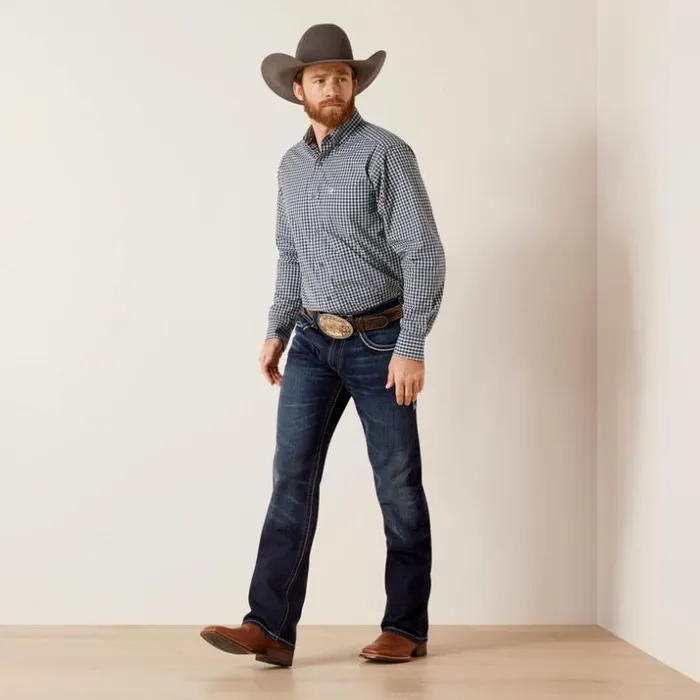 Button Down Shirts Men Ariat Pro Series Gannon Fitted Shirt Sky Blue