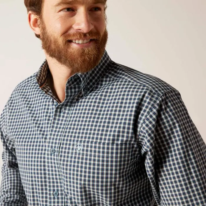 Button Down Shirts Men Ariat Pro Series Gannon Fitted Shirt Sky Blue