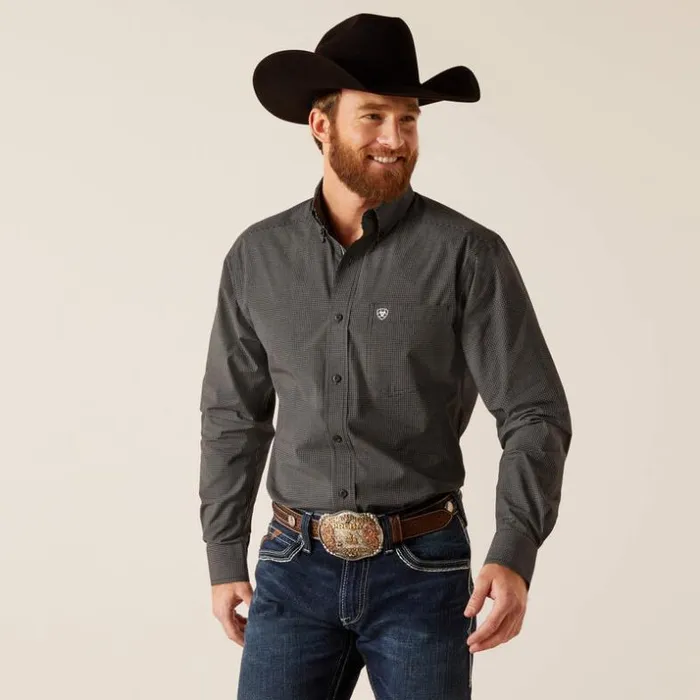 Button Down Shirts Men Ariat Pro Series Niam Fitted Shirt Blackblack