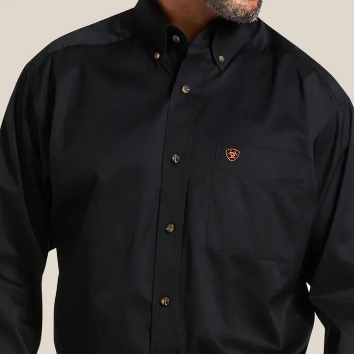 Button Down Shirts Men Ariat Solid Twill Classic Fit Shirt Black
