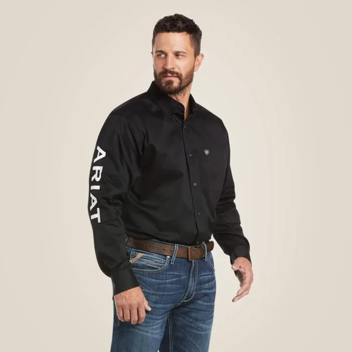 Button Down Shirts Men Ariat Team Logo Twill Classic Fit Shirt Blackwhite