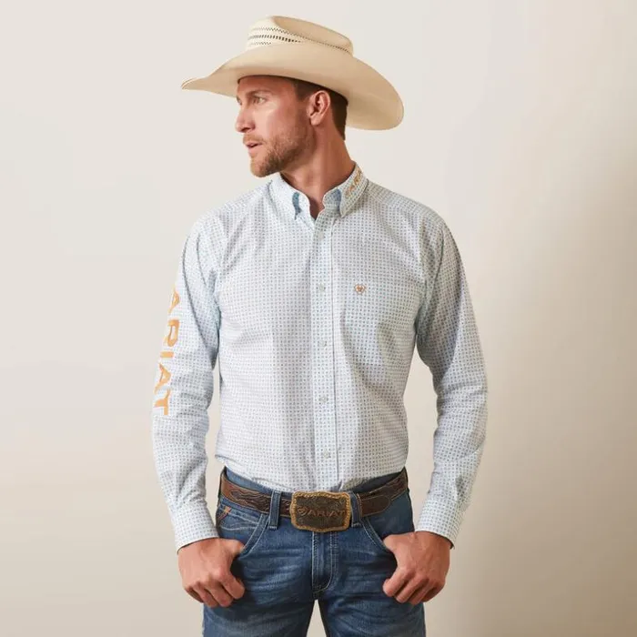 Button Down Shirts Men Ariat Team Stuart Fitted Shirt White