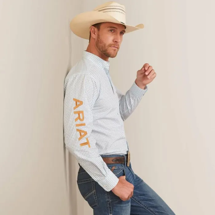 Button Down Shirts Men Ariat Team Stuart Fitted Shirt White