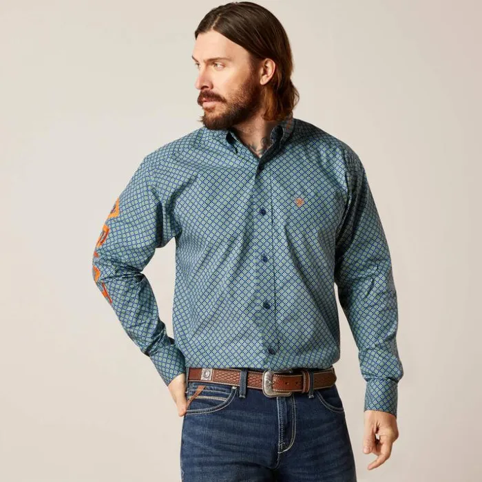 Button Down Shirts Men Ariat Team Walton Classic Fit Shirt Moonlit Ocean