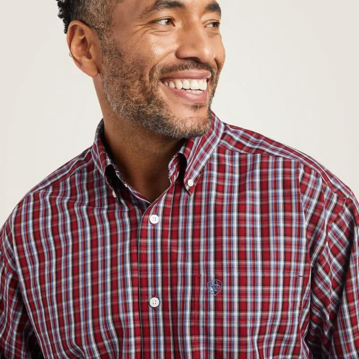 Button Down Shirts Men Ariat Wrinkle Free Emilio Classic Fit Shirt Rio Red