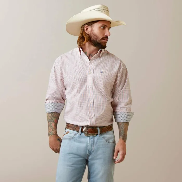 Button Down Shirts Men Ariat Wrinkle Free Frederic Classic Fit Shirt White