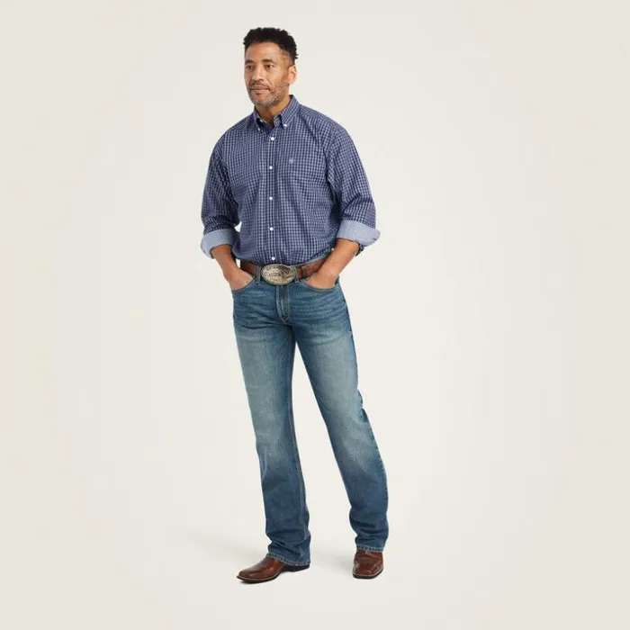 Button Down Shirts Men Ariat Wrinkle Free Immanuel Fitted Shirt Midnight Sail Button Down Shirts Men Ariat Wrinkle Free Immanuel Fitted Shirt Midnight Sail