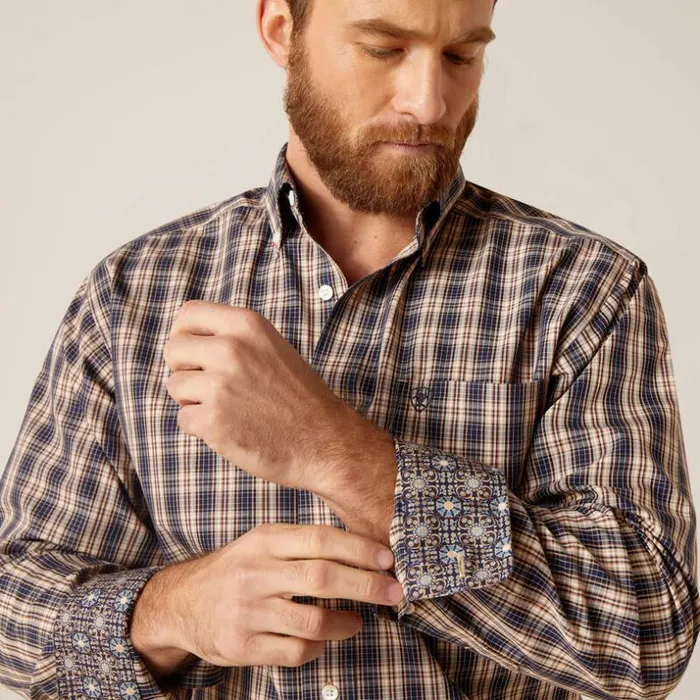 Button Down Shirts Men Ariat Wrinkle Free Kareem Fitted Whitewhite
