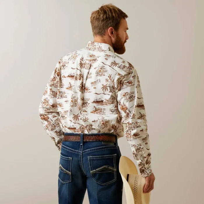 Button Down Shirts Men Ariat Wrinkle Resist Paniolo Western Aloha Stretch Classic Fit Shirt Sand Button Down Shirts Men Ariat Wrinkle Resist Paniolo Western Aloha Stretch Classic Fit Shirt Sand