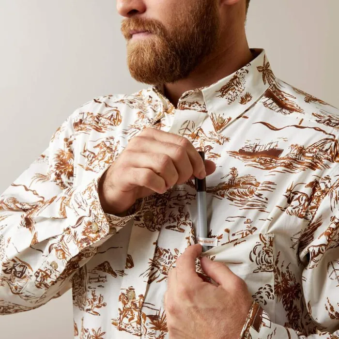 Button Down Shirts Men Ariat Wrinkle Resist Paniolo Western Aloha Stretch Classic Fit Shirt Sand Button Down Shirts Men Ariat Wrinkle Resist Paniolo Western Aloha Stretch Classic Fit Shirt Sand