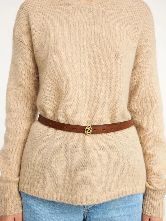 By Malene Birger Belts Women Ouma Leather Belt Dark Brown
