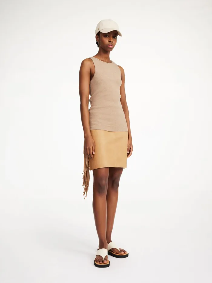 By Malene Birger Skirts Women Coras Leather Mini Skirt Tan