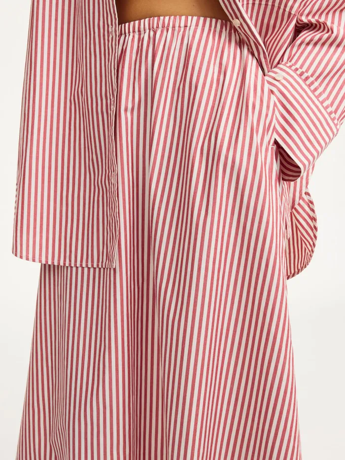 By Malene Birger Skirts Women Pheobes Organic Cotton Skirt Red White Stripes