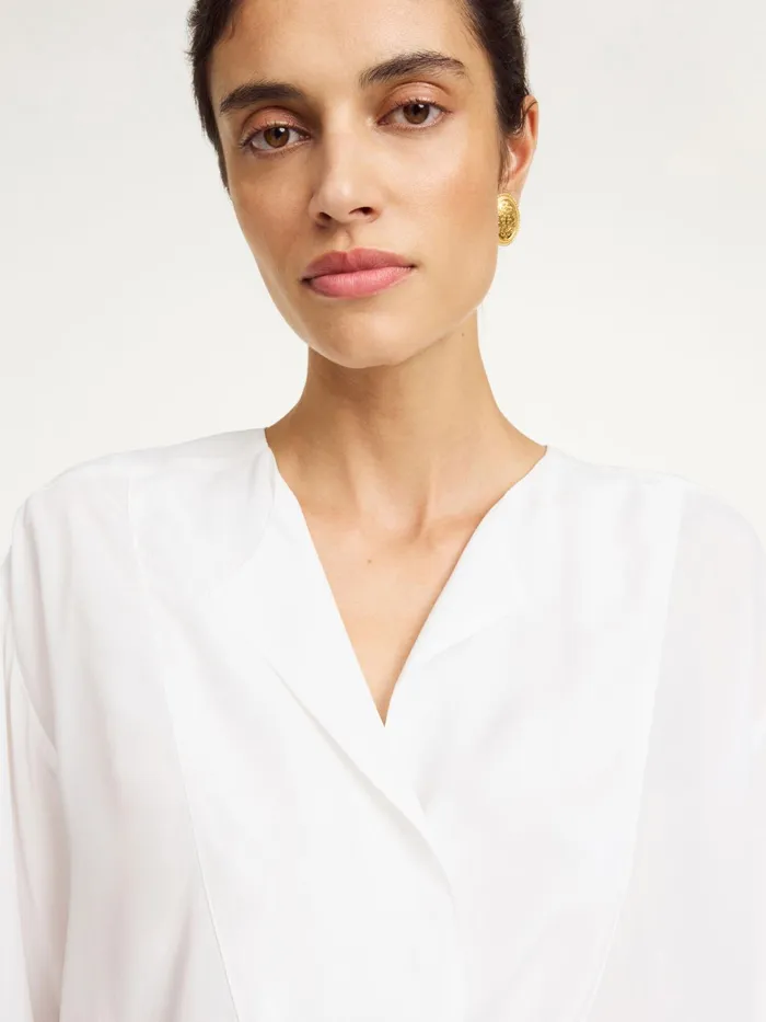 By Malene Birger Tops and Blouses Women Fayette SilkBlend Shirt Pure White