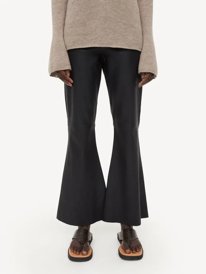By Malene Birger Trousers Women Evyline Cropped Leather Trousers Black