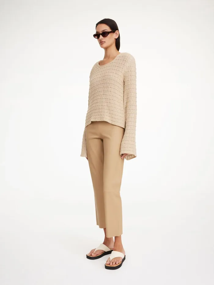 By Malene Birger Trousers Women Florentina Leather Trousers Sand Beige