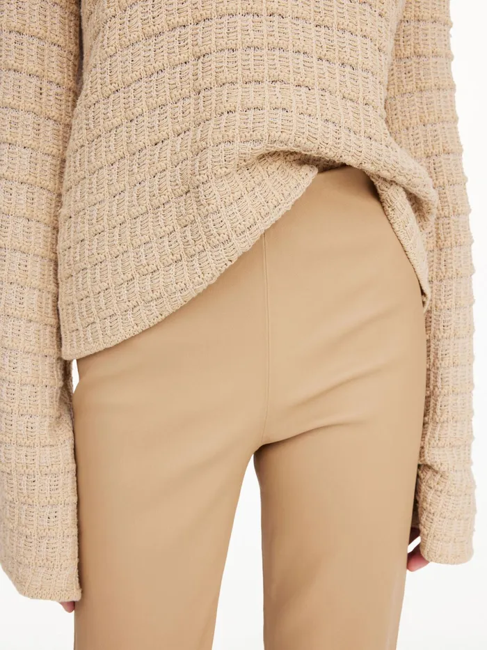 By Malene Birger Trousers Women Florentina Leather Trousers Sand Beige