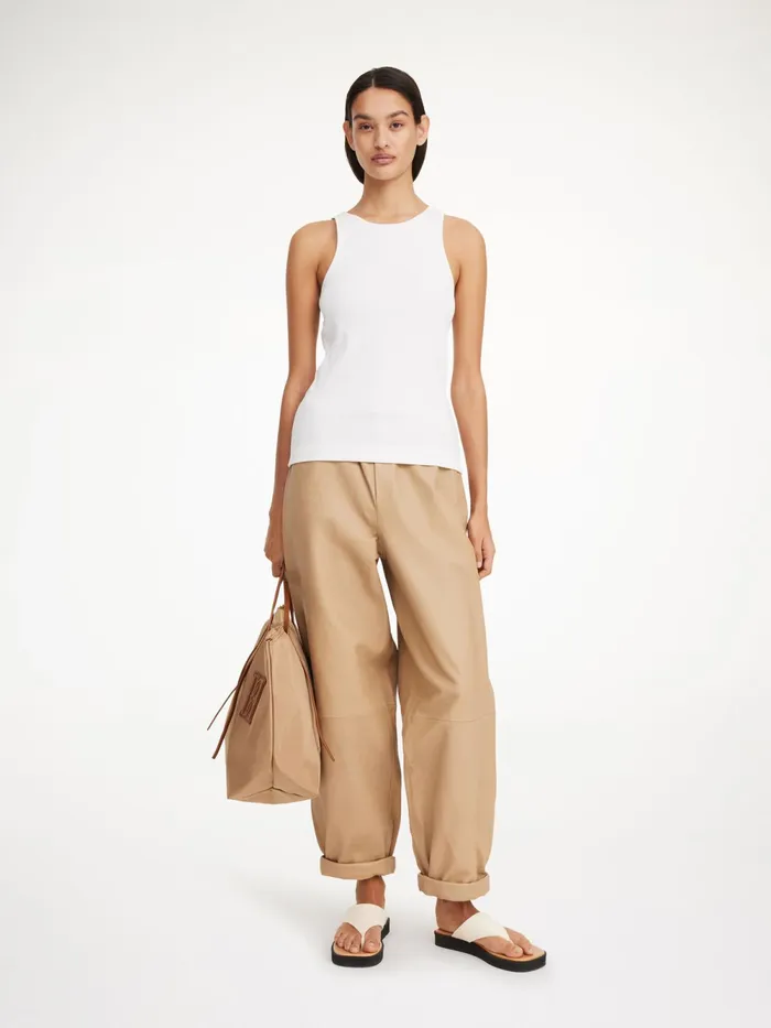 By Malene Birger Trousers Women Joanni Leather Trousers Sand Beige