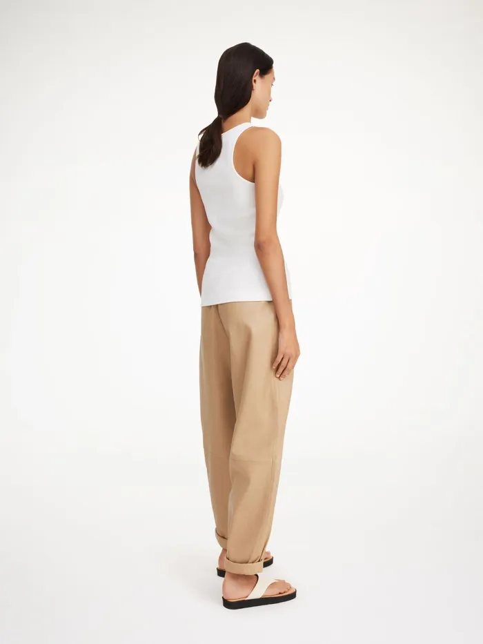 By Malene Birger Trousers Women Joanni Leather Trousers Sand Beige