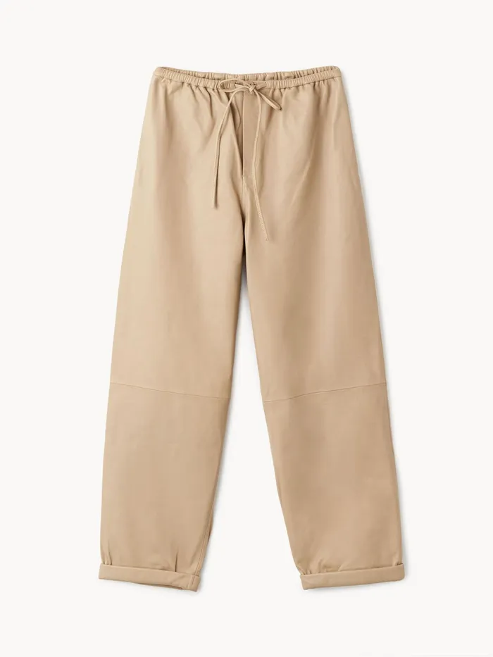 By Malene Birger Trousers Women Joanni Leather Trousers Sand Beige