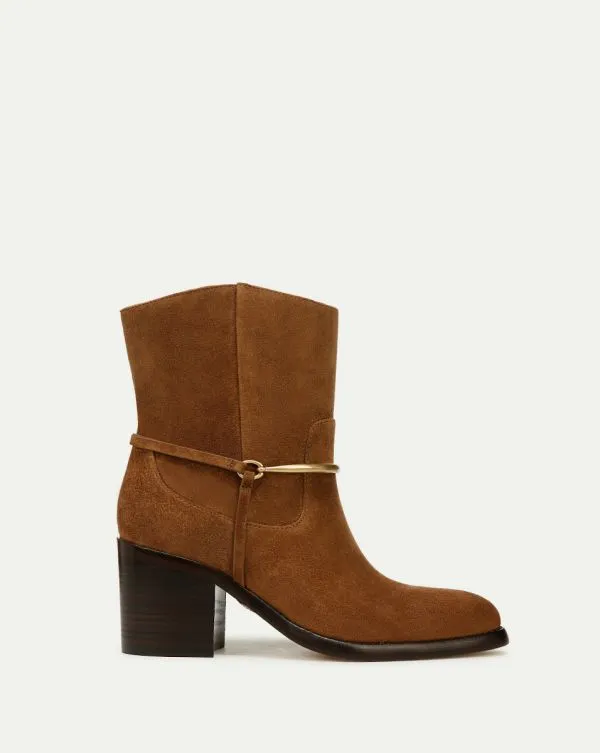 Camden Suede Bootie Caramel Women Veronica Beard Shoes
