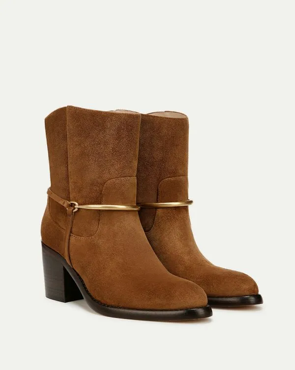 Camden Suede Bootie Caramel Women Veronica Beard Shoes Camden Suede Bootie Caramel Women Veronica Beard Shoes