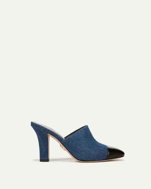 Carlotta Denim MixedMedia Heel Blue Women Veronica Beard Shoes