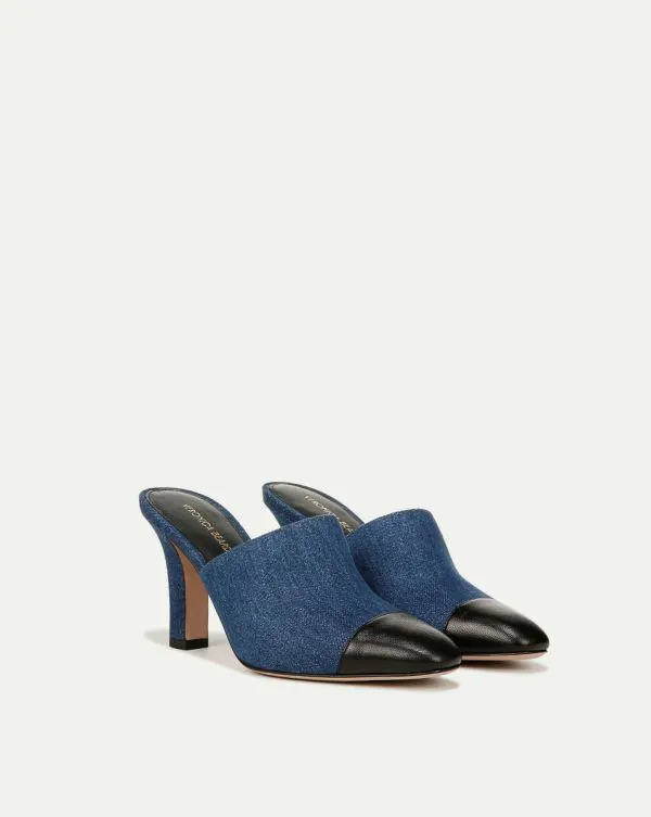 Carlotta Denim MixedMedia Heel Blue Women Veronica Beard Shoes Carlotta Denim MixedMedia Heel Blue Women Veronica Beard Shoes