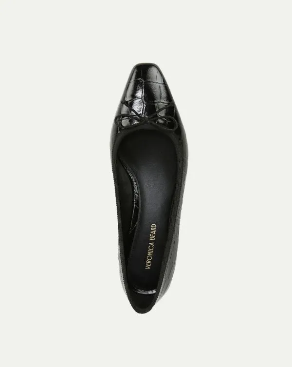 Cecile CrocEmbossed Ballet Pump Black Croc Women Veronica Beard Shoes Cecile CrocEmbossed Ballet Pump Black Croc Women Veronica Beard Shoes