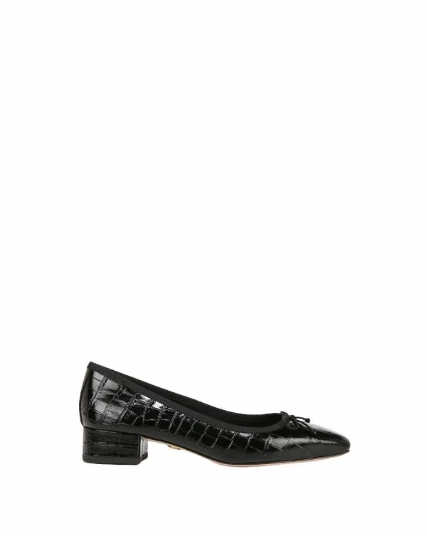 Cecile CrocEmbossed Ballet Pump Black Croc Women Veronica Beard Shoes Cecile CrocEmbossed Ballet Pump Black Croc Women Veronica Beard Shoes